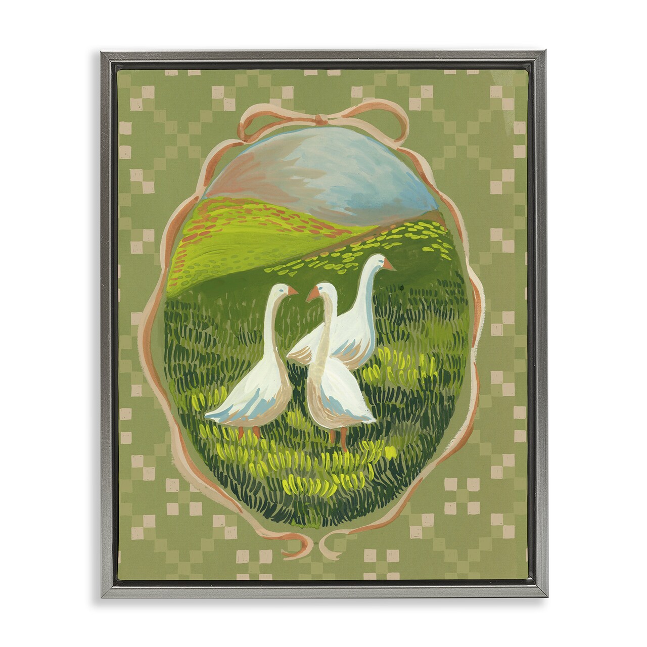 Stupell Industries Cottage Core Geese Floating Frame, design by Evelyn Coleman